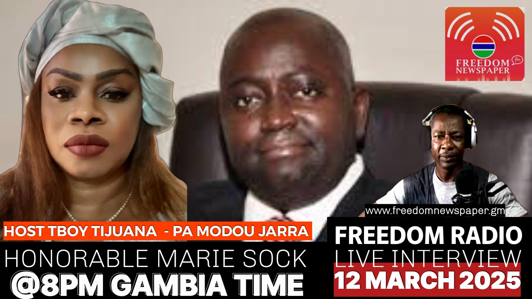 HON MARIE SOCK WILL BE LIVE ON INTERVIEW TODAY 12 MARCH 2025 - 8PM