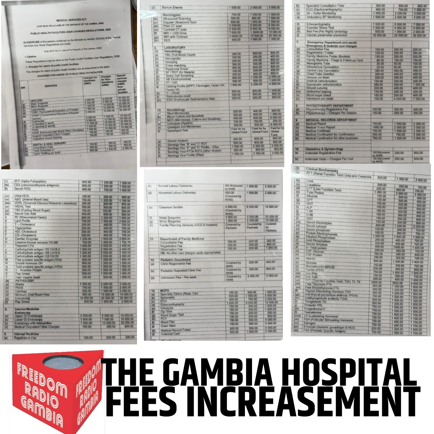 GAMBIA GOVERNMENT INCREASE HOSPITAL FEE FROM 25 DALASIS TO 100 DALASIS